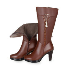 Load image into Gallery viewer, 2019 Winter Women Genuine Leather High-heeled Boots