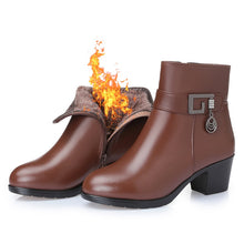 Load image into Gallery viewer, genuine leather  Women's warm booties