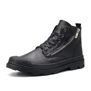 PU Leather Men Ankle Boots