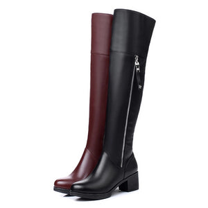 Women Over knee boots Genuine Leather Women Shoes